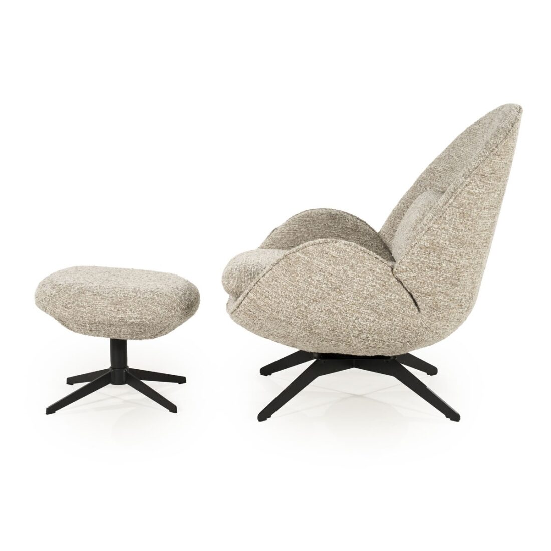 zijkant Eleonora fauteuil Ryan met arm taupe zijkant Eleonora fauteuil Ryan met arm taupe