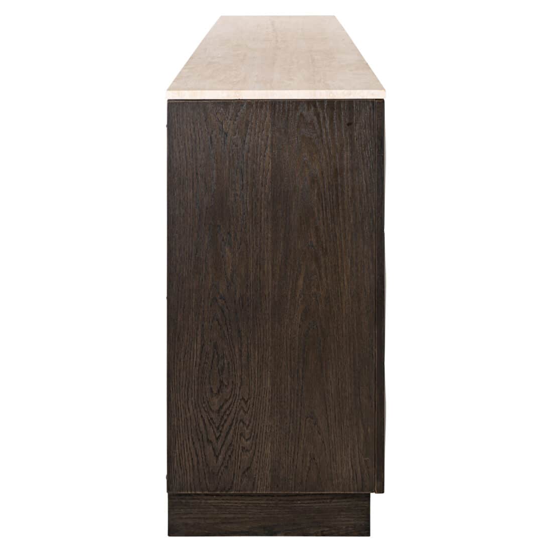 zijkant Richmond Interiors dressoir Claremont 225x46x90 cm travertin