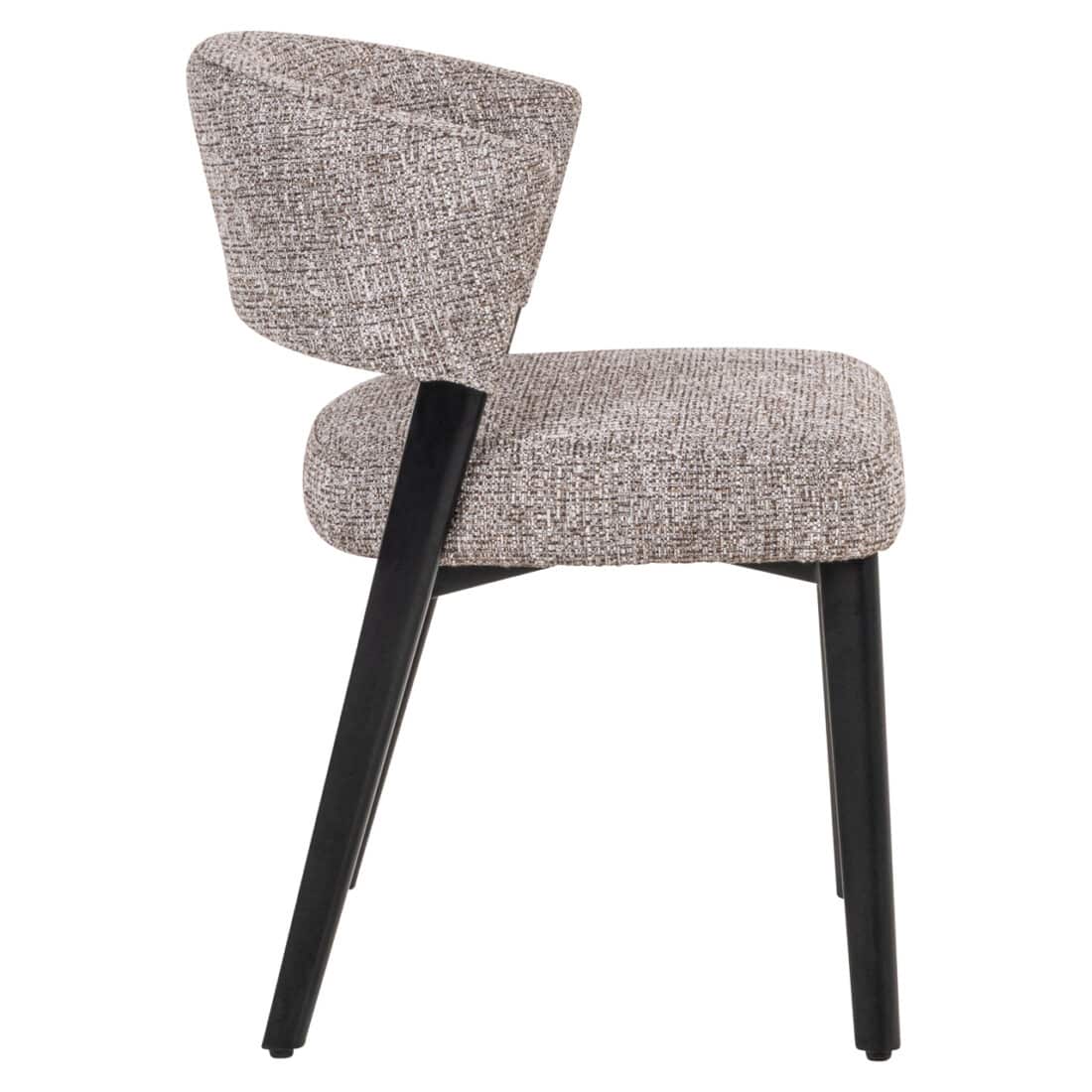 zijkant Richmond Interiors eetkamerstoel Zeno earth tweed