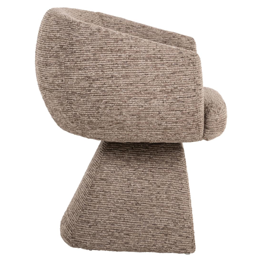 zijkant Richmond interiors eetkamerstoel Quiriro draaibaar met arm mocca