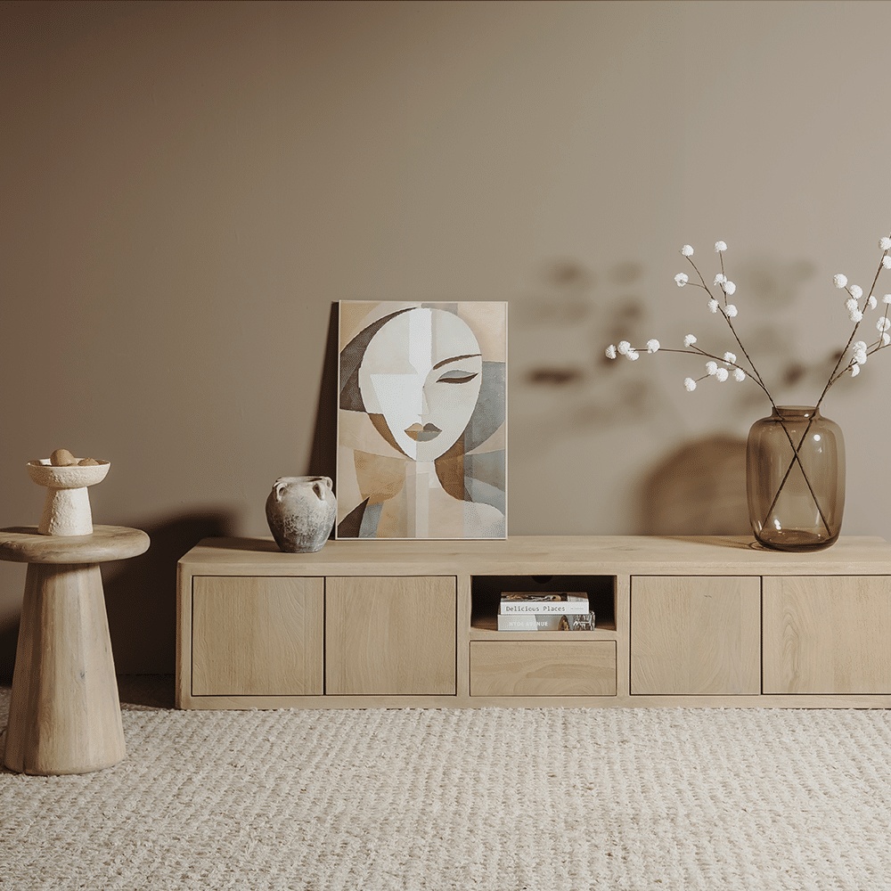 Tower Living bijzettafel Asti 40x40x55 cm rond mangohout naturel