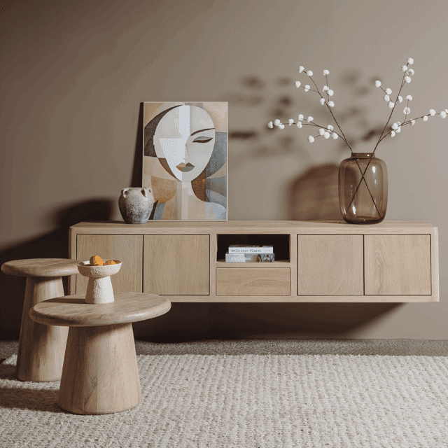 Tower Living bijzettafel Asti 60x60x45 cm rond mangohout naturel