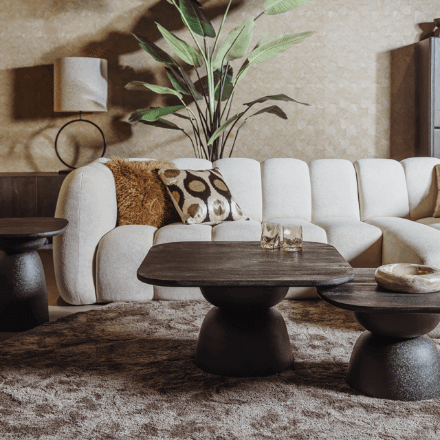 ower Living bijzettafel Barza 45x45x48 cm mangohout zwart