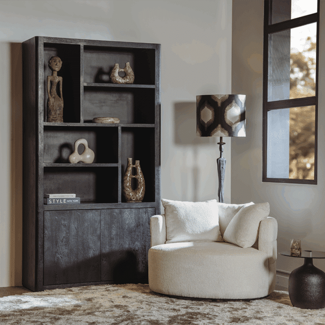 Tower Living boekenkast Tenna 120x45x220 cm mangohout