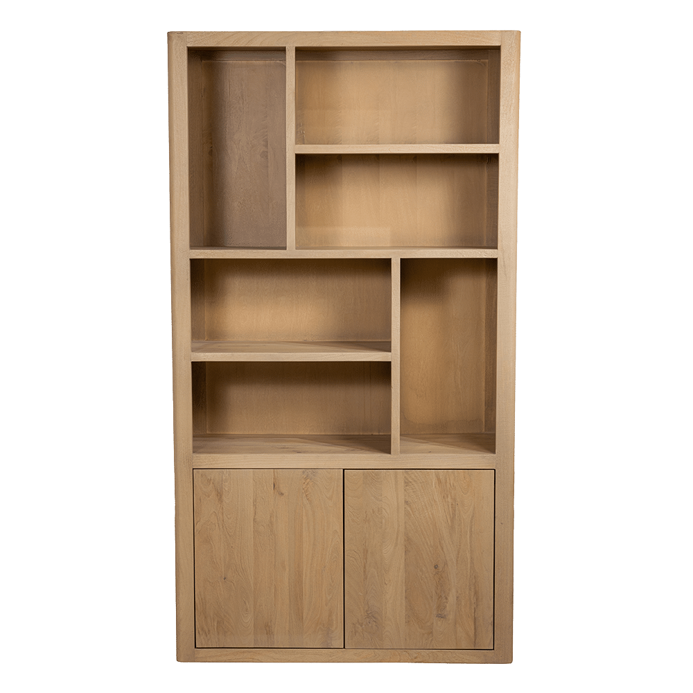 Tower Living boekenkast Tenna 120x45x220 cm mangohout naturel