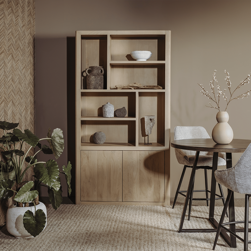 Tower Living boekenkast Tenna 120x45x220 cm mangohout naturel