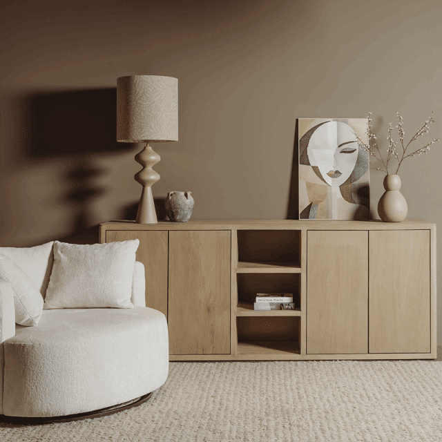 Tower Living dressoir Tenna 220x45x85 cm mangohout naturel