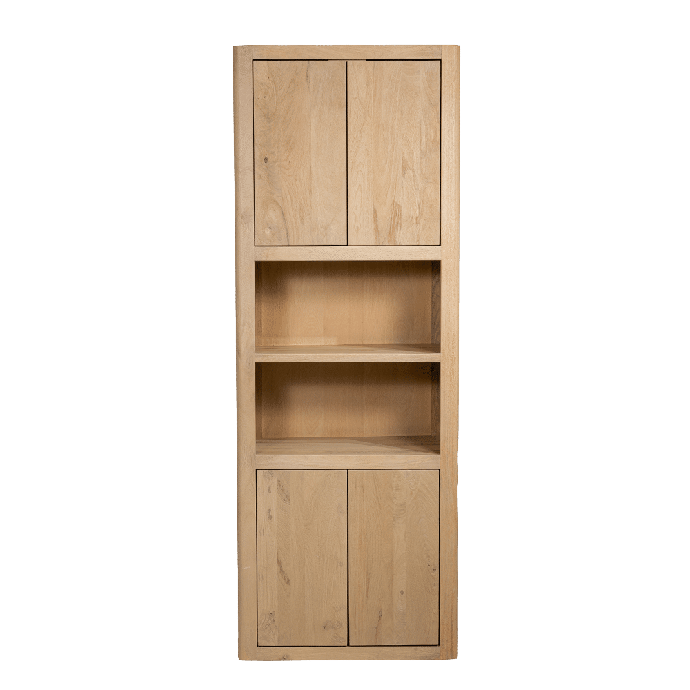 Tower Living opbergkast Tenna 80x45x220 cm 4 deurs 2 open vakken mangohout naturel