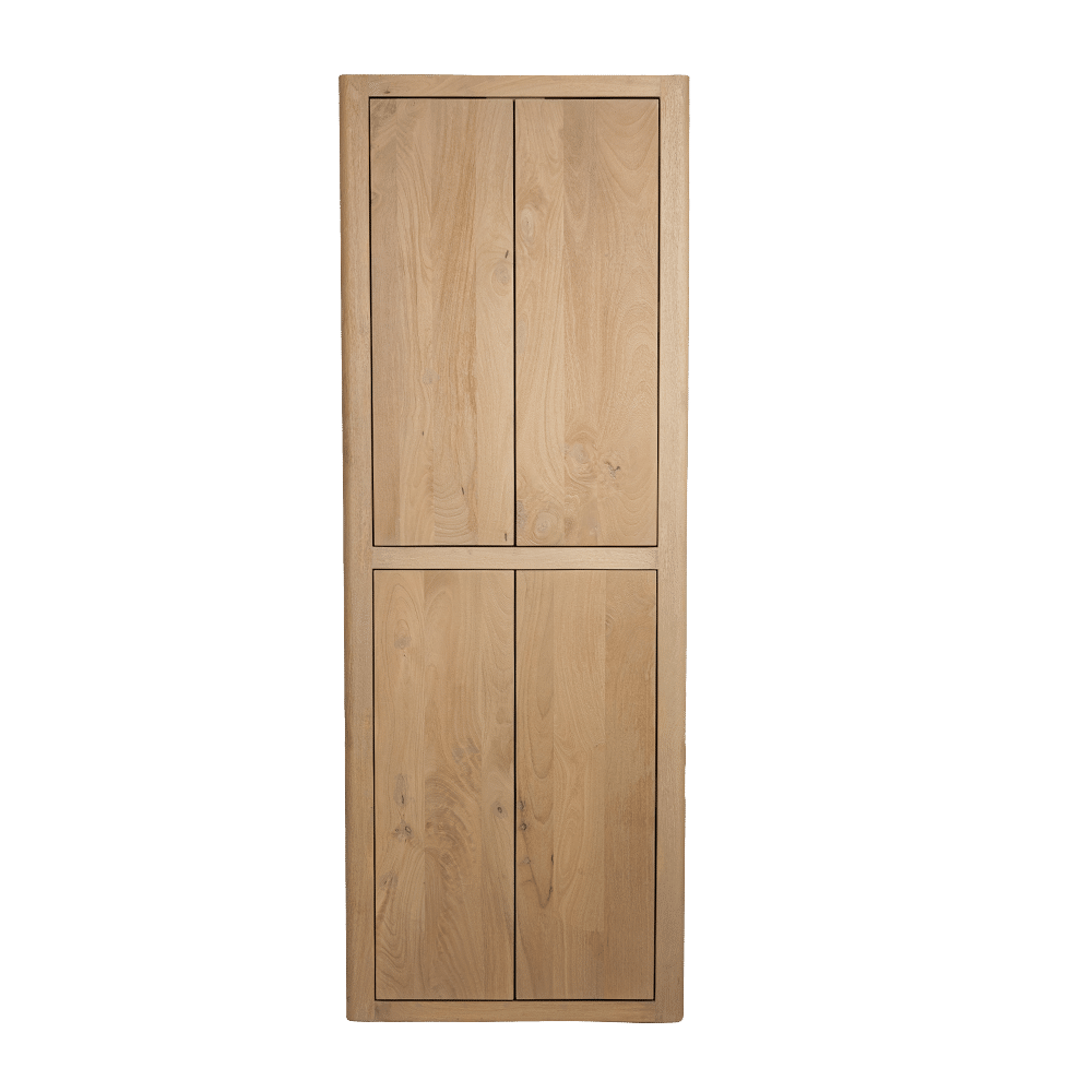 Tower Living opbergkast Tenna 80x45x220 cm 4 deurs mangohout naturel Tower Living opbergkast Tenna 80x45x220 cm 4 deurs mangohout naturel