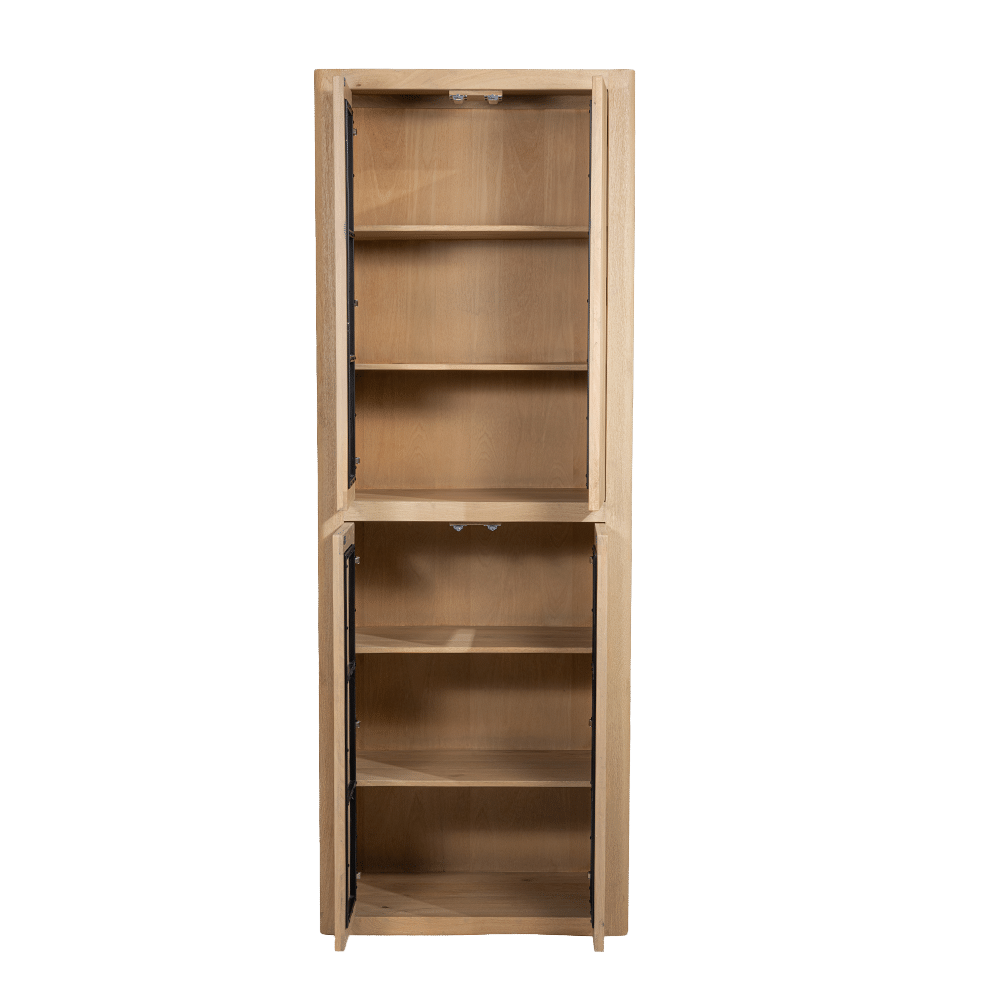 open Tower Living opbergkast Tenna 80x45x220 cm 4 deurs mangohout naturel open Tower Living opbergkast Tenna 80x45x220 cm 4 deurs mangohout naturel