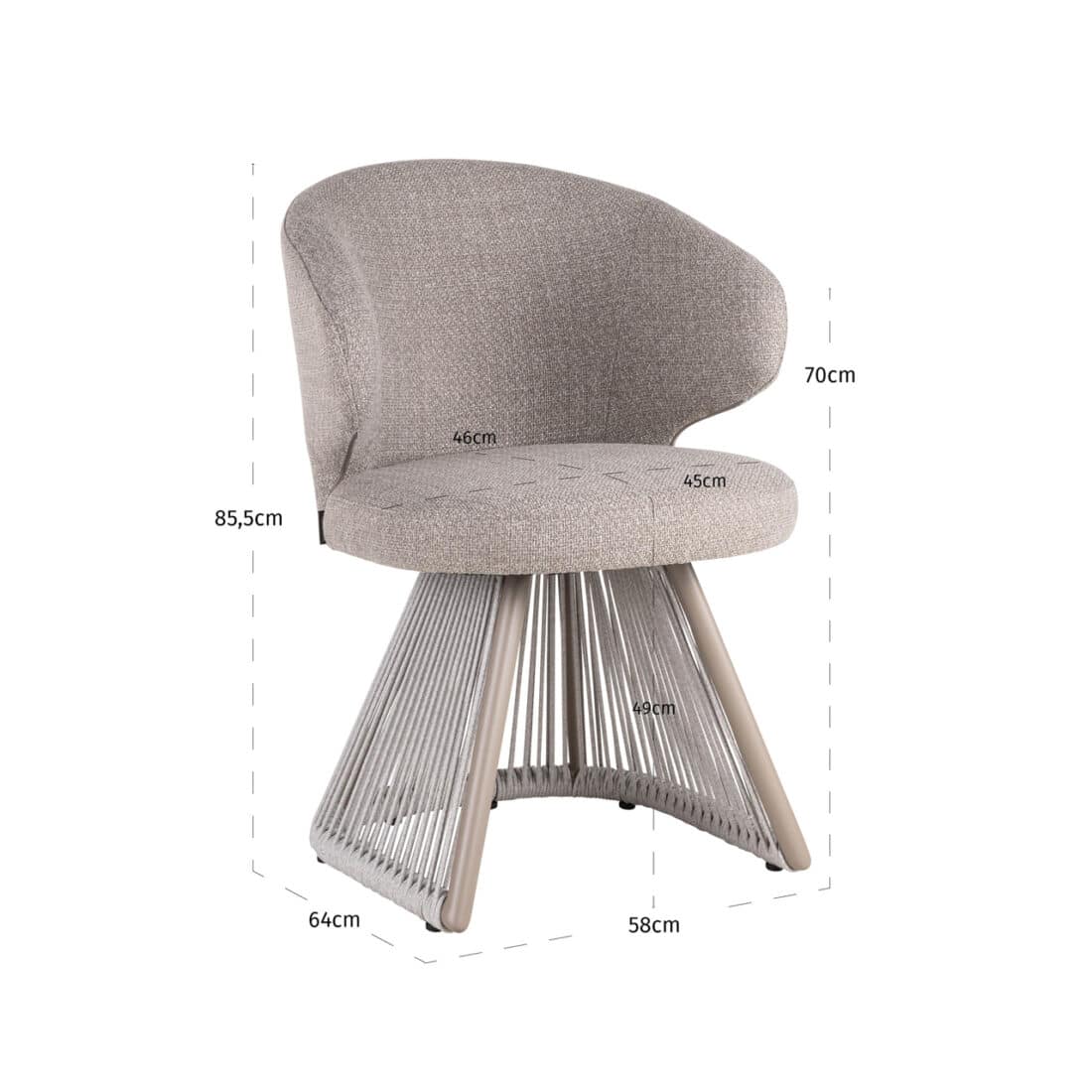 Richmond Interiors Outdoor Eetkamerstoel Draaibaar Nuba Grijs