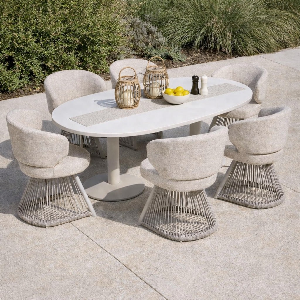 Richmond Interiors outdoor eetkamerstoel draaibaar Mason Beige