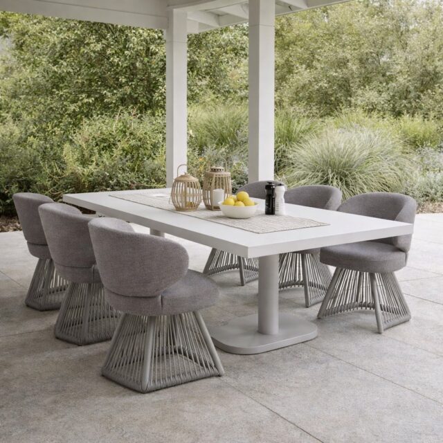 Richmond Interiors outdoor eetkamerstoel draaibaar Nuba Grijs