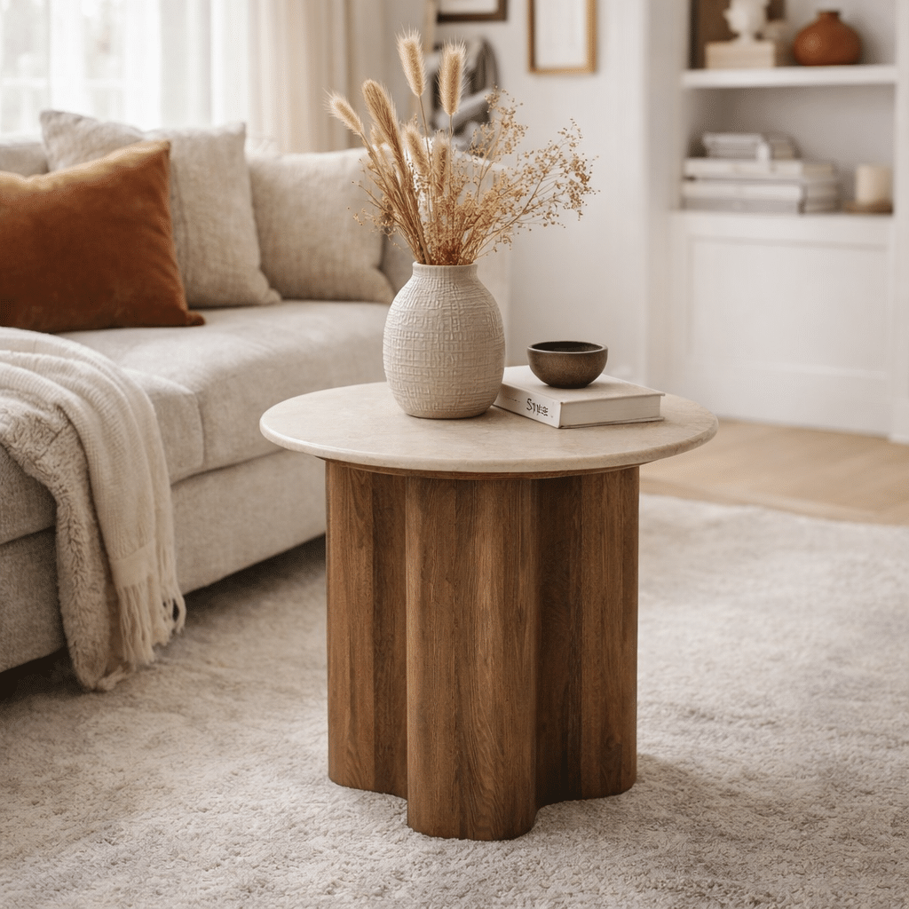 Eleonora bijzettafel Bodhi 50x50x45 cm marmer