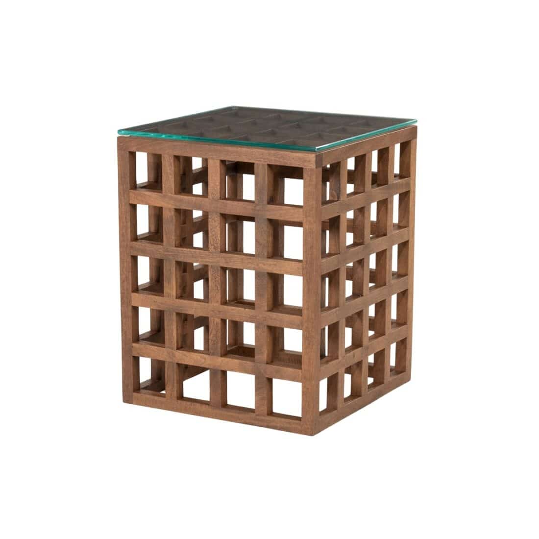 Eleonora bijzettafel Heras 40x40x50 cm glas