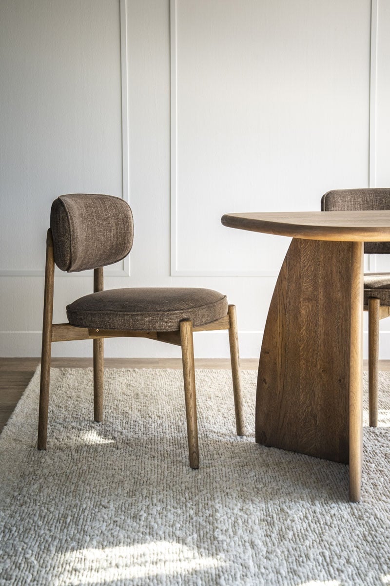 Eleonora eetkamerstoel Rune bruin onderstel bruin