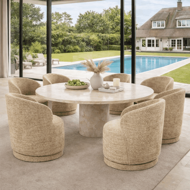 Eleonora eetkamerstoel Sulo draaibaar bruin