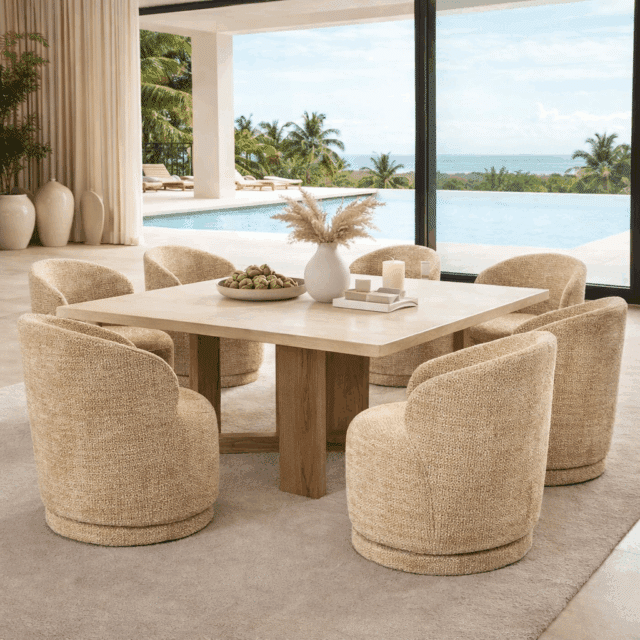 Eleonora eetkamerstoel Sulo draaibaar mosterd