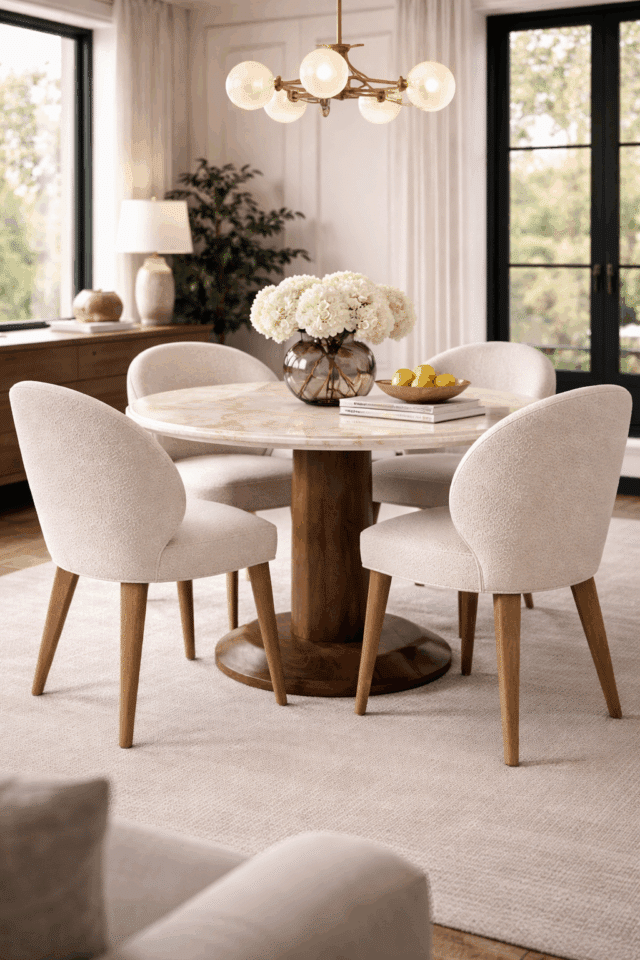 Eleonora eettafel Ted 130 cm rond marmer