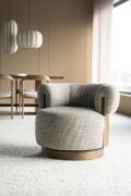 Eleonora fauteuil Nila draaibaar met arm taupe