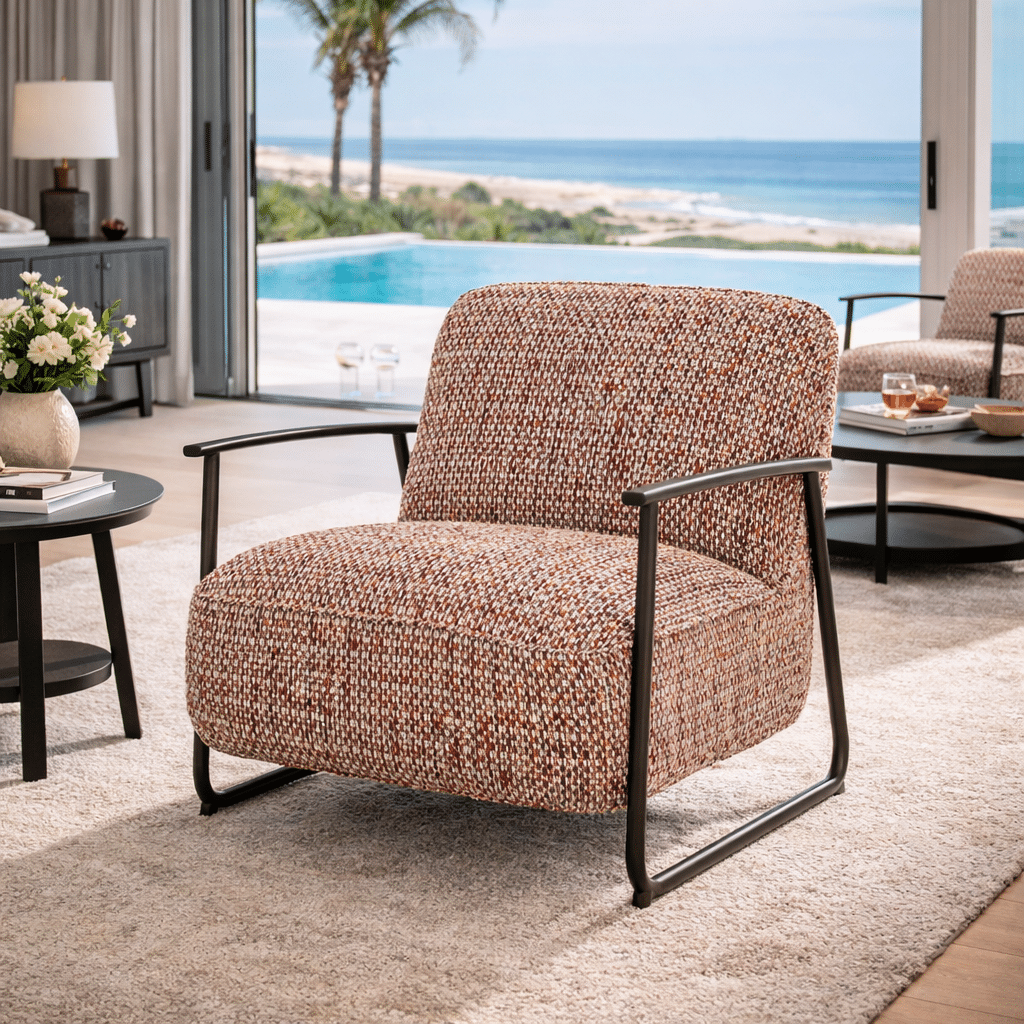 Eleonora fauteuil Norel met arm rood Eleonora fauteuil Norel met arm rood