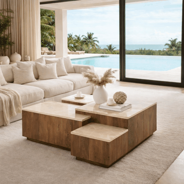 Eleonora salontafel Quido 105x89x37 cm marmer