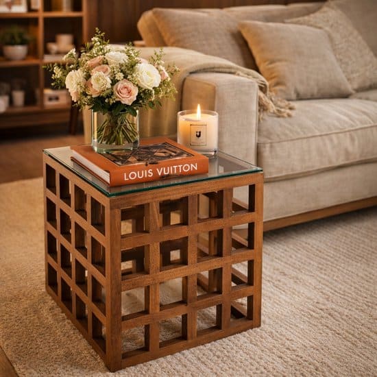 Eleonora bijzettafel Heras 40x40x50 cm glas