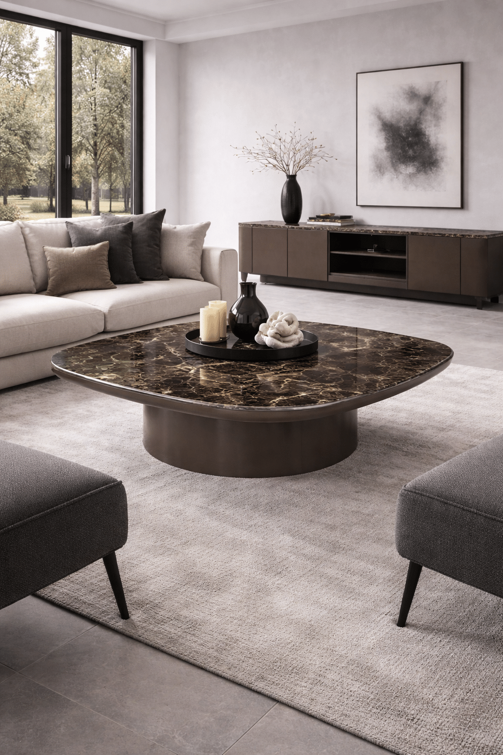 Richmond Interiors Salontafel Almundi 100x100x30 Cm Keramiek