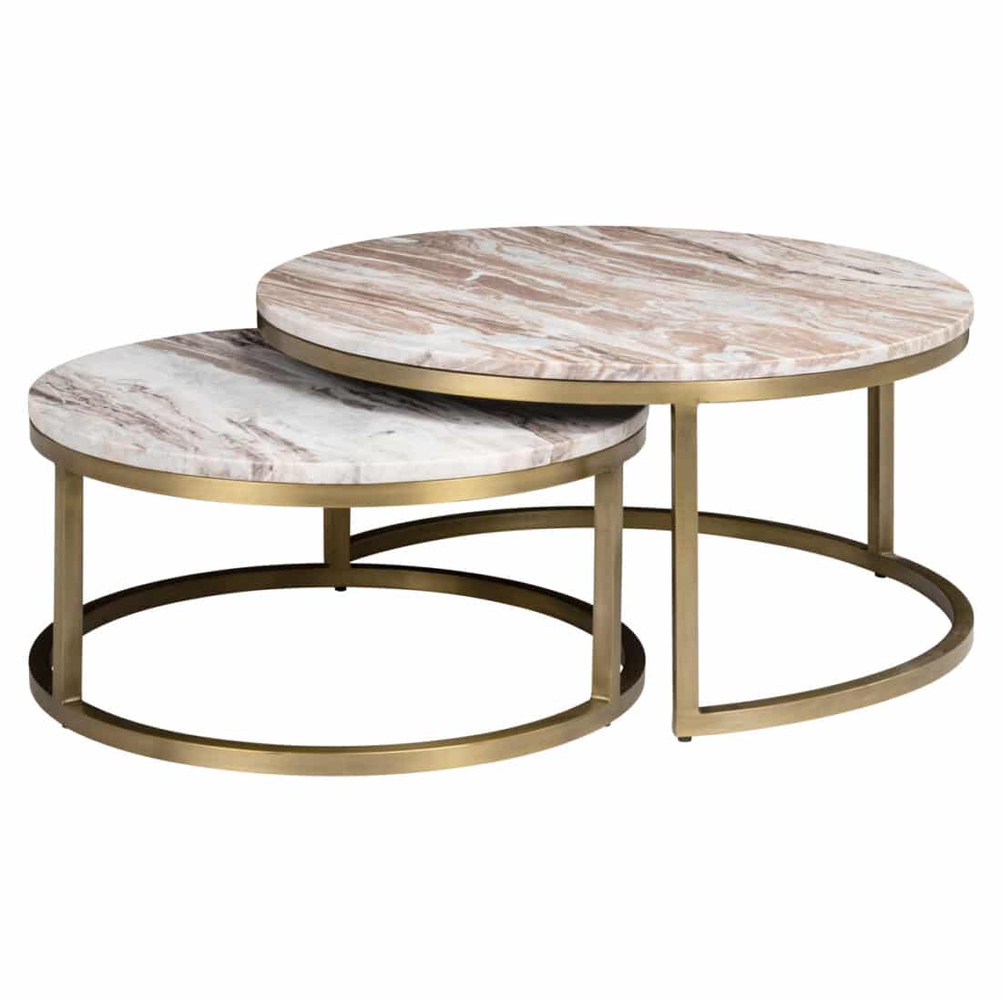 Richmond Interiors salontafel Bottega set van 2 marmer