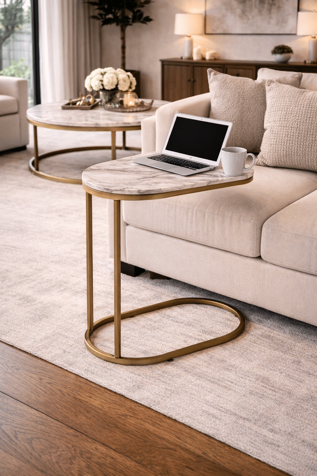 Richmond Interiors Sofa Tafel Bottega 55x35x65 Cm Marmer Richmond Interiors Sofa Tafel Bottega 55x35x65 Cm Marmer