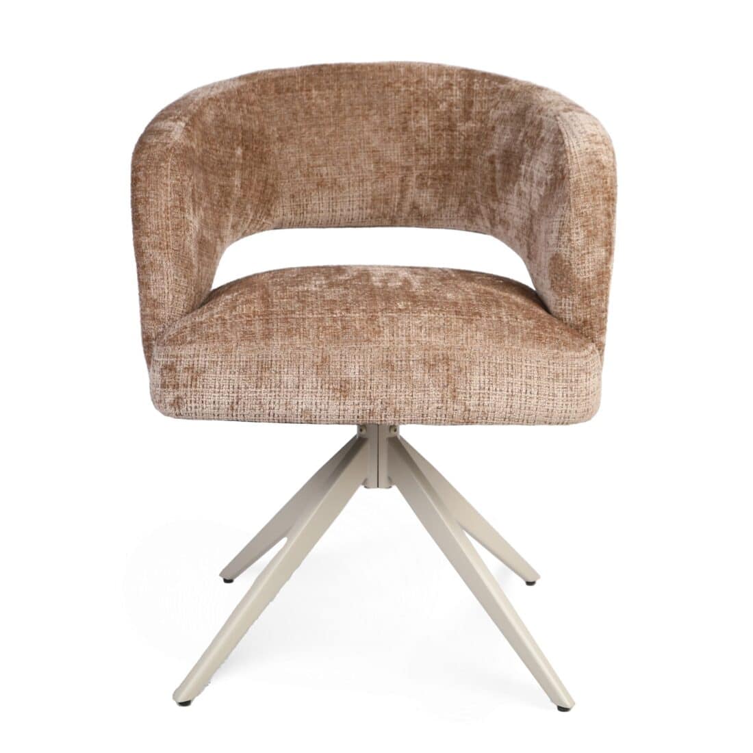 Starfurn Draaibare Eetkamerstoel Demi Met Armleuning Cinnamon Poot Zand