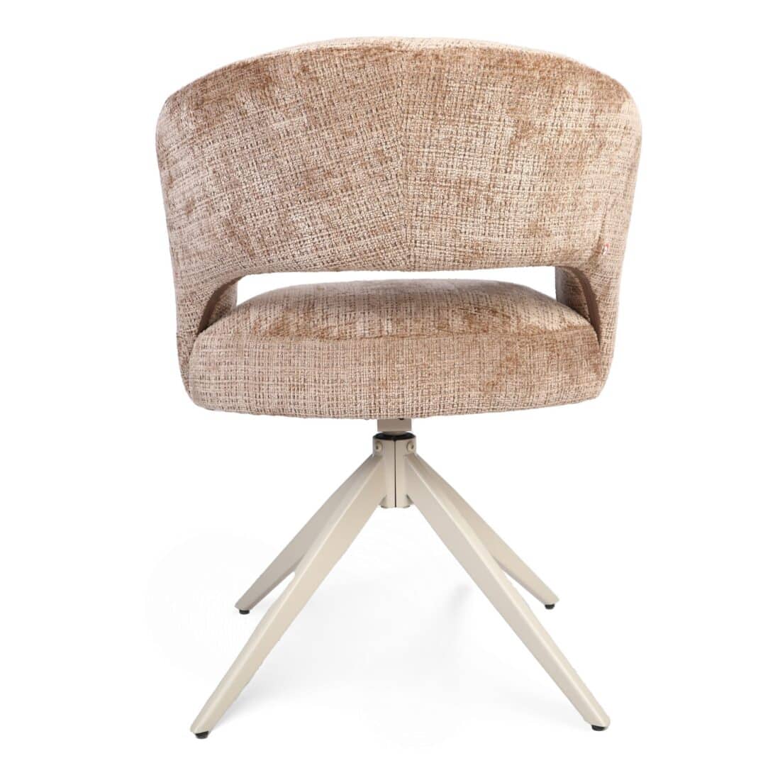 Starfurn Draaibare Eetkamerstoel Demi Met Armleuning Cinnamon Poot Zand