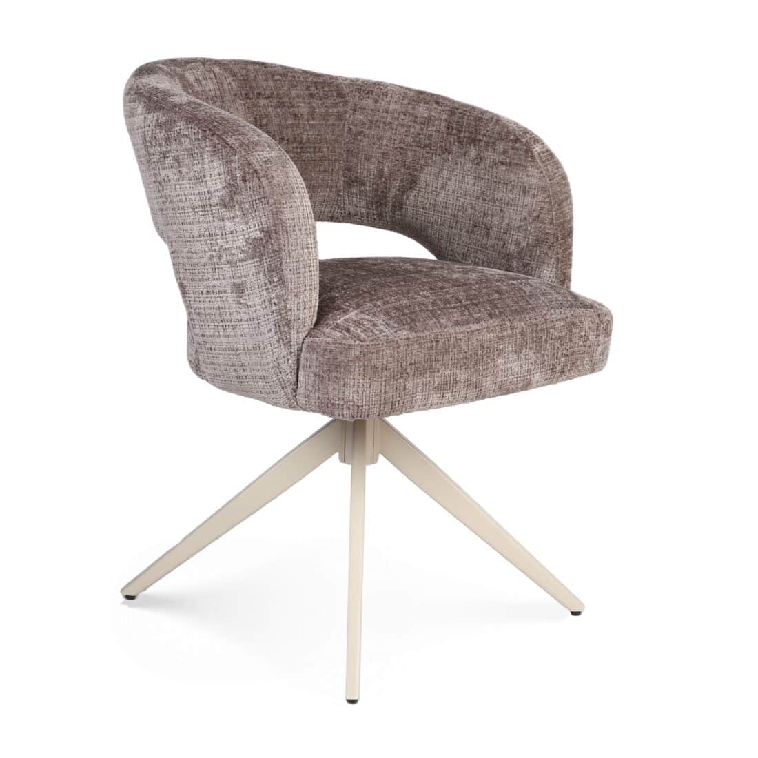 Starfurn Draaibare Eetkamerstoel Demi Met Armleuning Clay Poot Zand