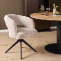 Starfurn Draaibare eetkamerstoel Demi met armleuning Beige Poot Zwart