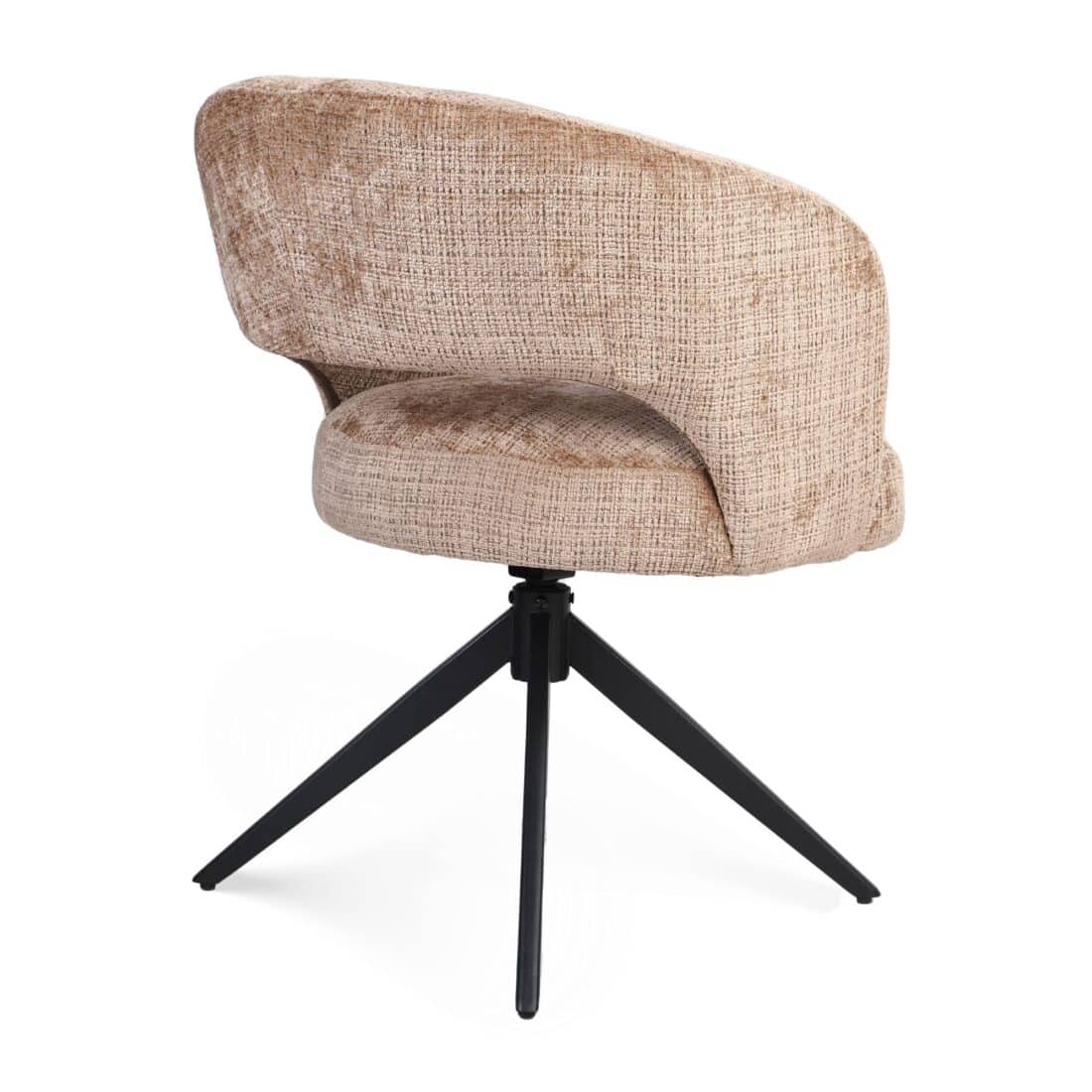 Starfurn Draaibare Eetkamerstoel Demi Met Armleuning Cinnamon Poot Zwart