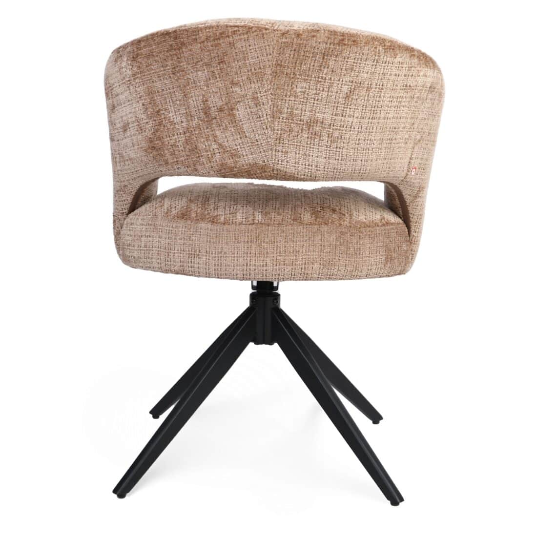 Starfurn Draaibare Eetkamerstoel Demi Met Armleuning Cinnamon Poot Zwart