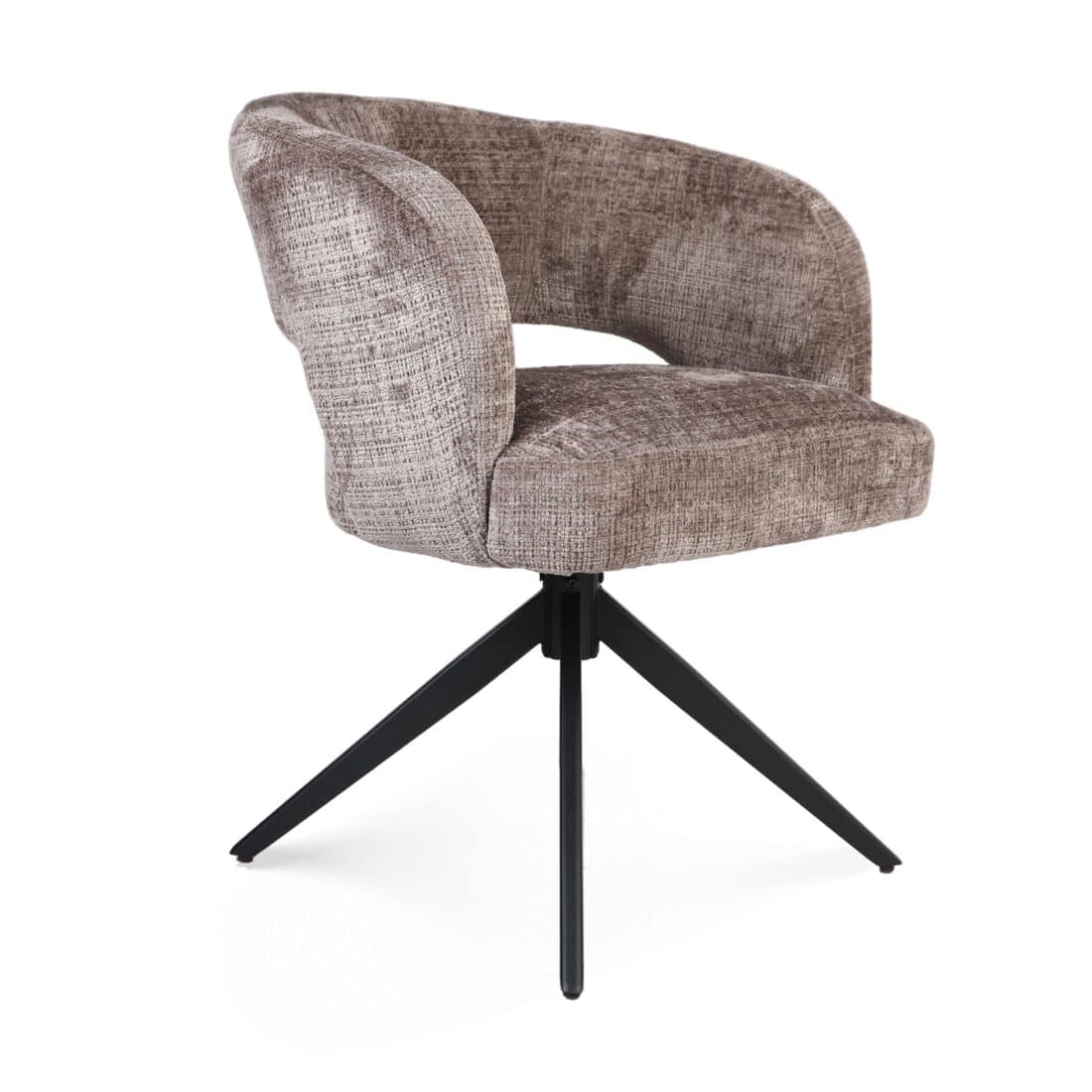 Starfurn Draaibare Eetkamerstoel Demi Met Armleuning Clay Poot Zwart