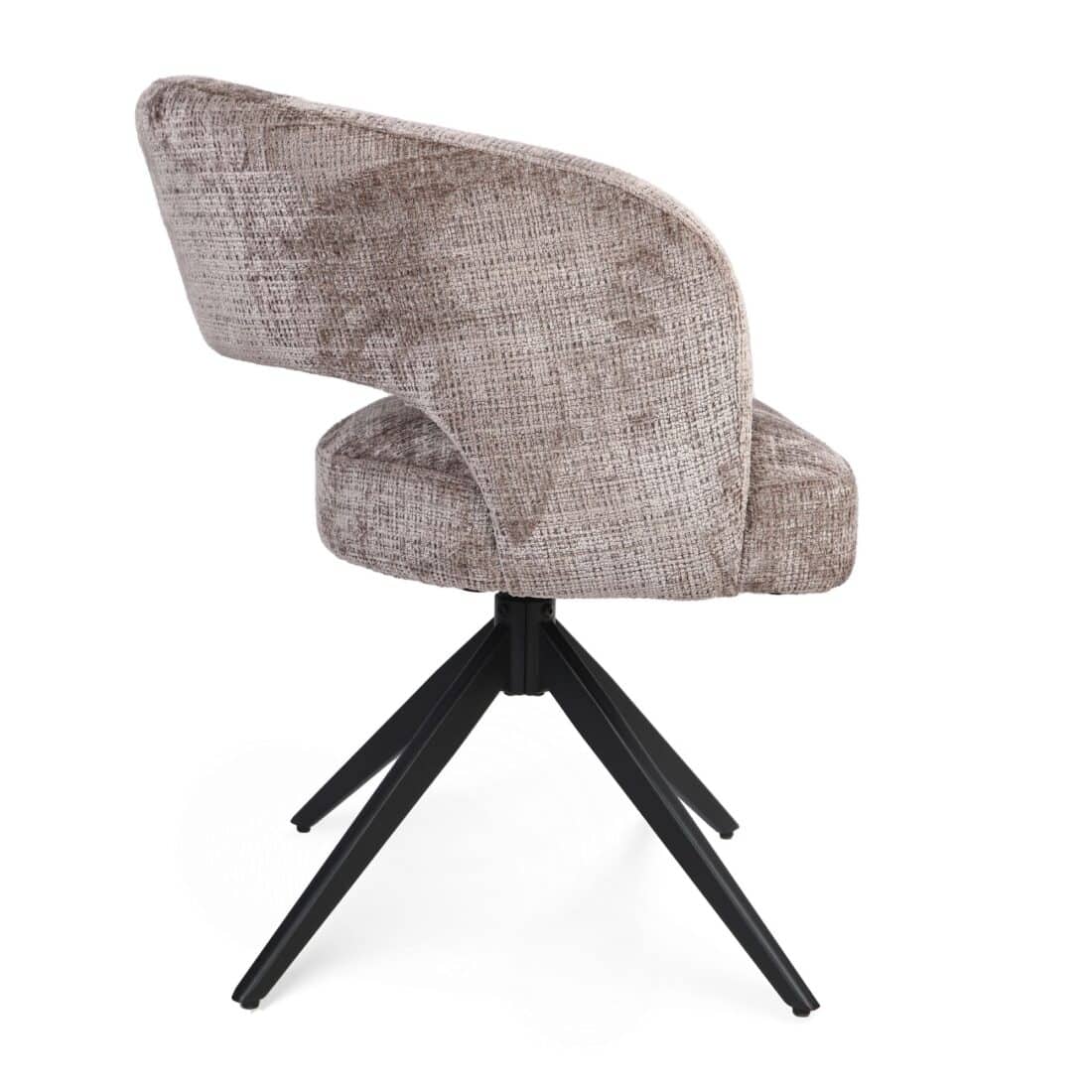 Starfurn Draaibare Eetkamerstoel Demi Met Armleuning Clay Poot Zwart