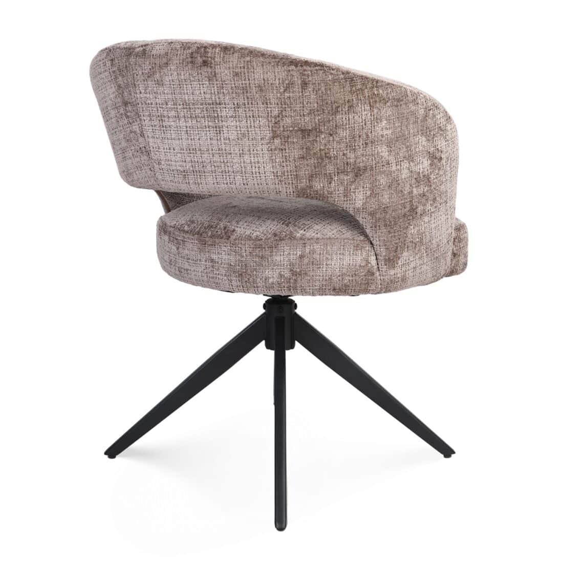 Starfurn Draaibare Eetkamerstoel Demi Met Armleuning Clay Poot Zwart