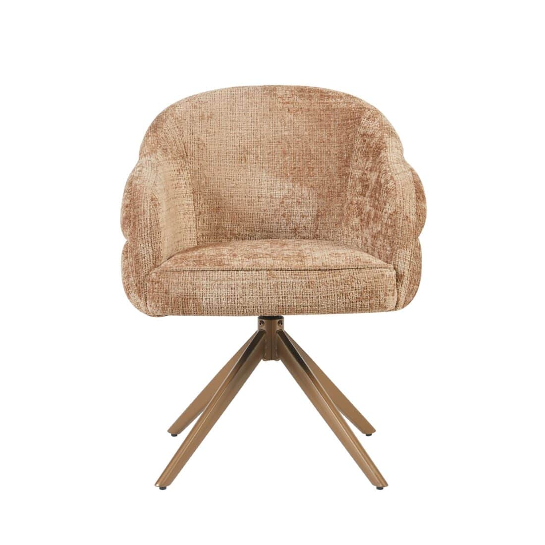 Starfurn Draaibare Eetkamerstoel Bella Cinnamon Poot Brons Starfurn Draaibare Eetkamerstoel Bella Cinnamon Poot Brons