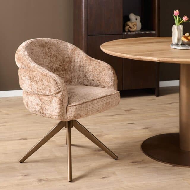 Starfurn Draaibare eetkamerstoel Bella Cinnamon Poot Brons