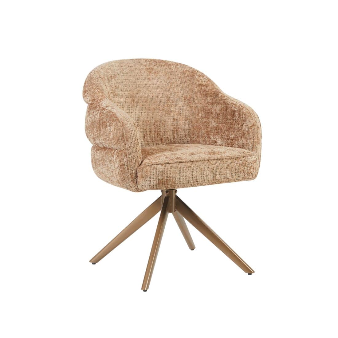 Starfurn Draaibare Eetkamerstoel Bella Cinnamon Poot Brons Starfurn Draaibare Eetkamerstoel Bella Cinnamon Poot Brons