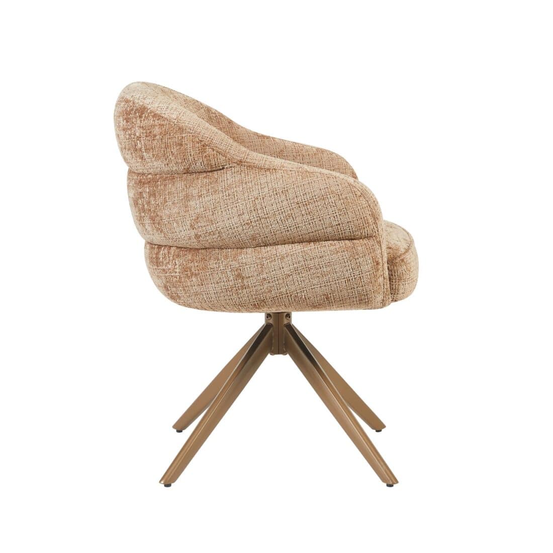 Starfurn Draaibare Eetkamerstoel Bella Cinnamon Poot Brons Starfurn Draaibare Eetkamerstoel Bella Cinnamon Poot Brons