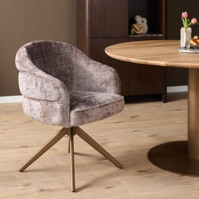 Starfurn Draaibare eetkamerstoel Bella Clay Poot Brons