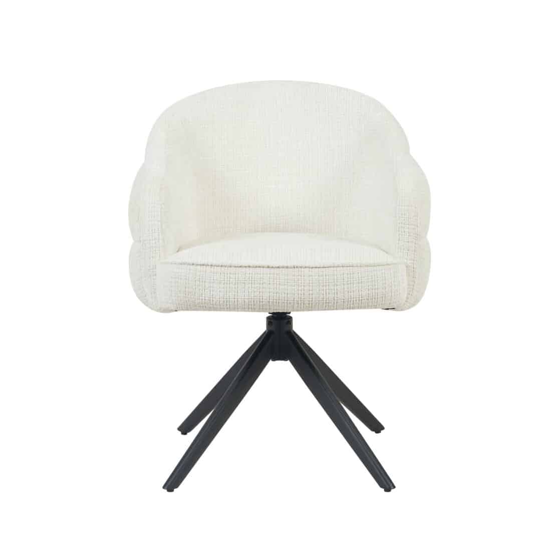 Starfurn Draaibare Eetkamerstoel Bella Off White Poot Zwart