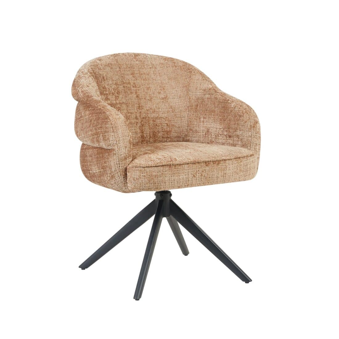 Starfurn Draaibare Eetkamerstoel Bella Cinnamon Poot Zwart