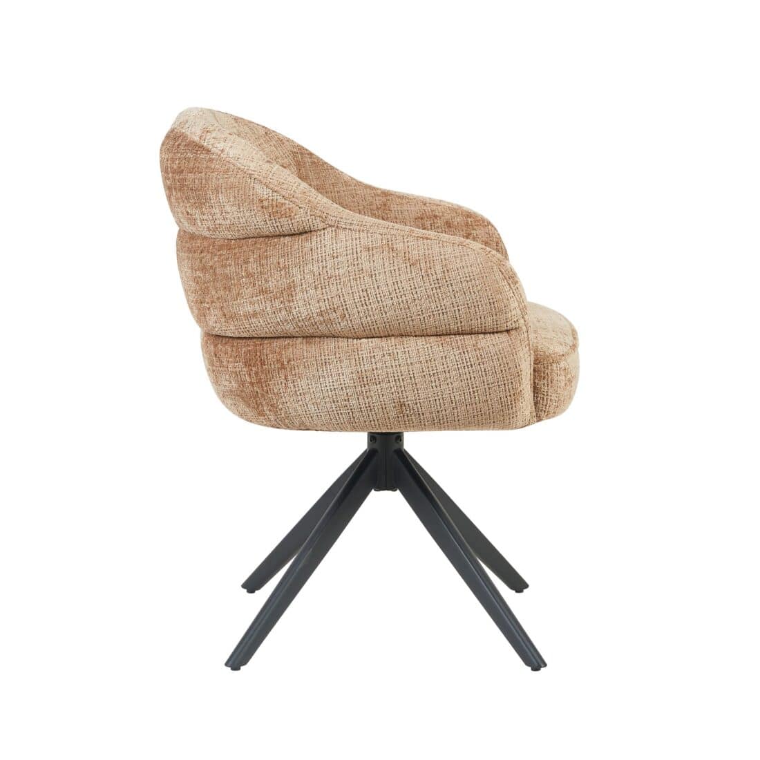 Starfurn Draaibare Eetkamerstoel Bella Cinnamon Poot Zwart