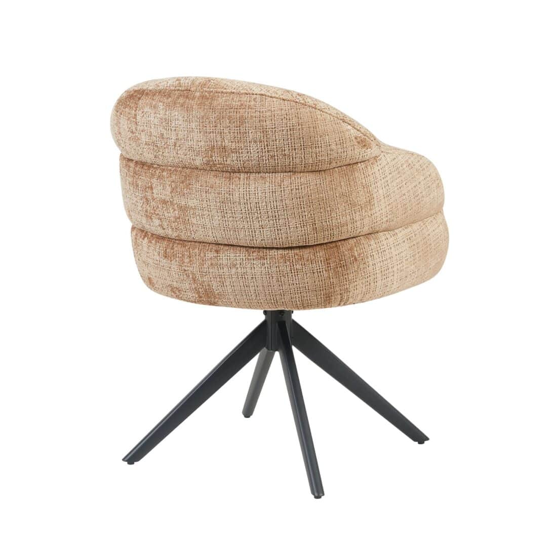 Starfurn Draaibare Eetkamerstoel Bella Cinnamon Poot Zwart