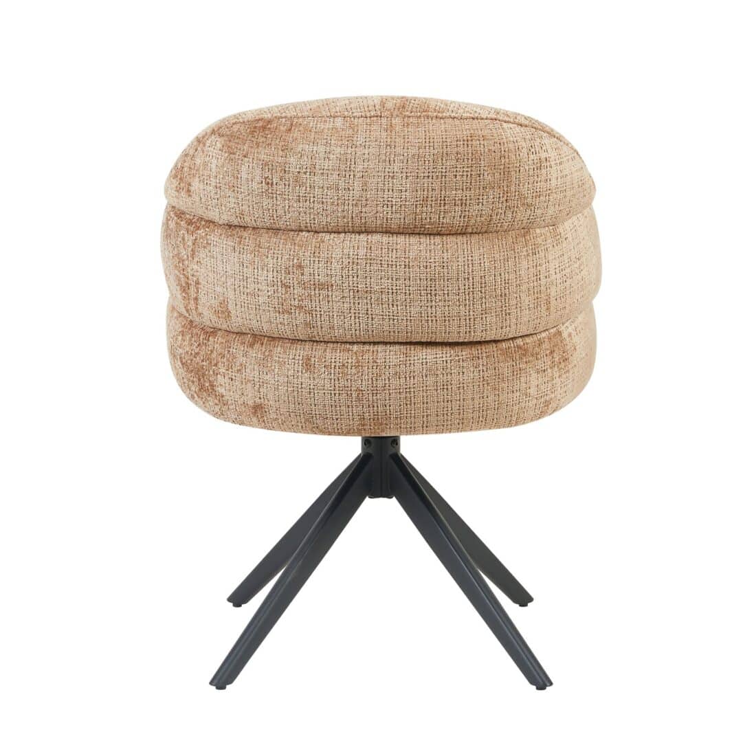 Starfurn Draaibare Eetkamerstoel Bella Cinnamon Poot Zwart