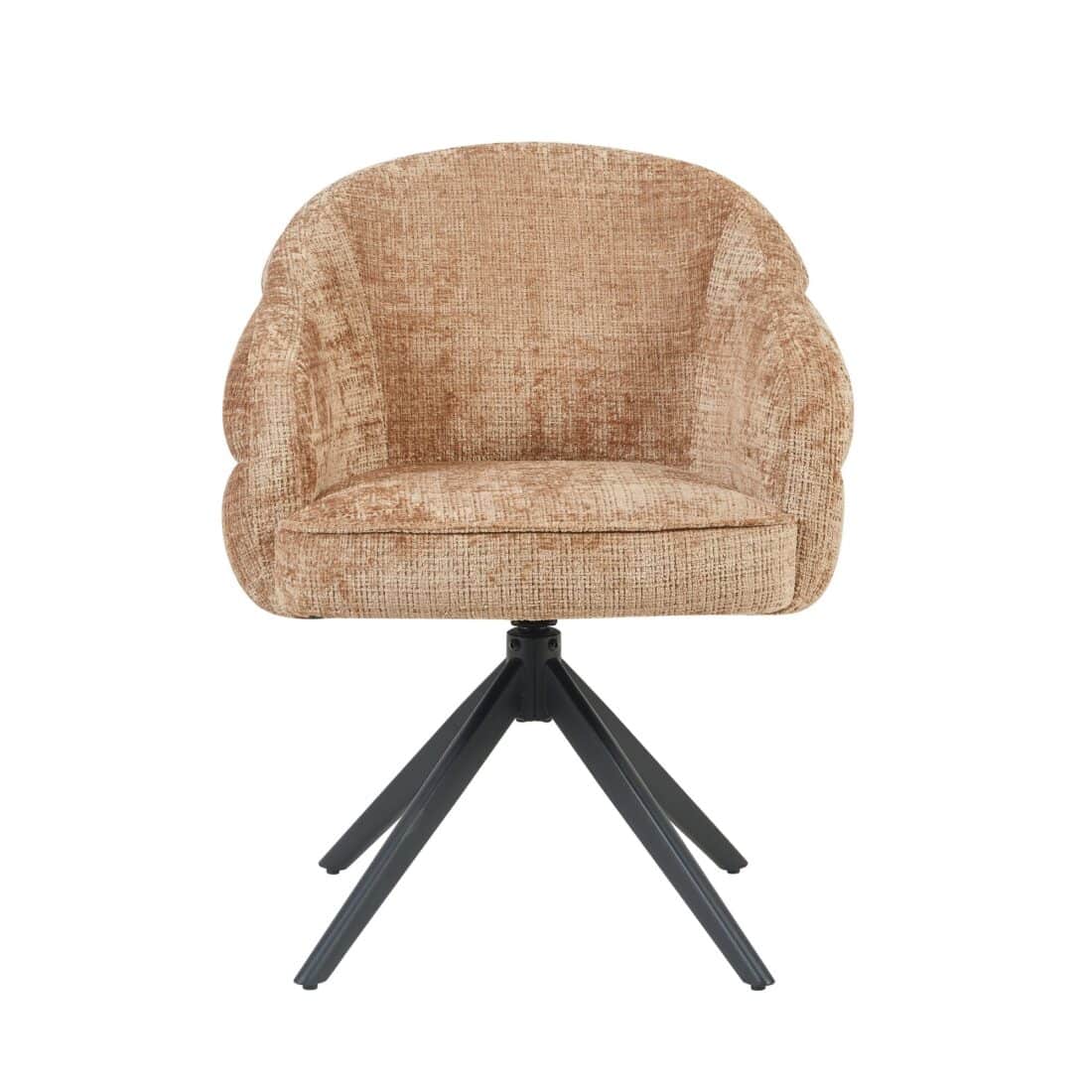 Starfurn Draaibare Eetkamerstoel Bella Cinnamon Poot Zwart